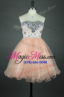 Smart Pink Homecoming Dress Prom and Party and For with Sashes|ribbons Sweetheart Sleeveless Zipper