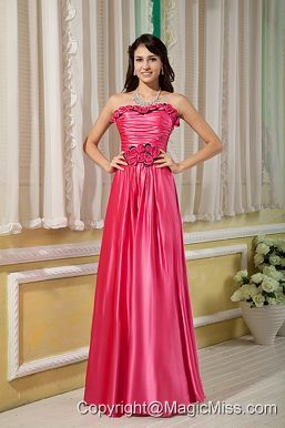 Elegant Empire Strapless Prom Dress Elastic Woven Satin Hand Made Flowers Floor-length
