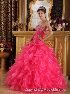 Exclusive Ball Gown Sweetheart Floor-length Organza Beading Quinceanera Dress
