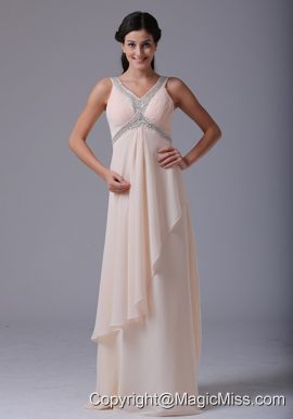 Lovely Baby Pink V-neck 2013 Prom Dress With Beading and Ruch In North Haven Connecticut
