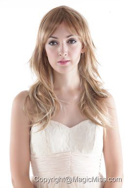 Medium Long High Quality Synthetic Blonde Straight Hair Wig