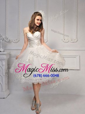 Sweetheart Sleeveless Chiffon Bridal Gown Lace Lace Up