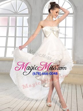 Hot Selling White Sleeveless Chiffon Zipper Wedding Dress for Wedding Party