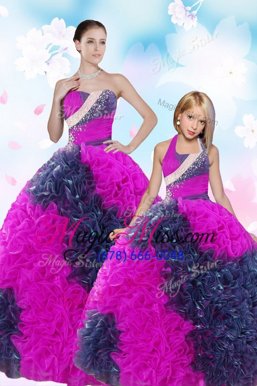 Sequins and Pick Ups 15 Quinceanera Dress Multi-color Lace Up Sleeveless Floor Length