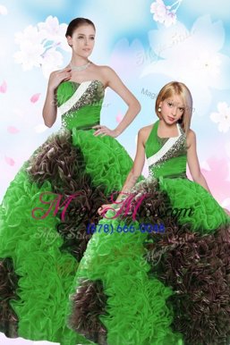 Delicate Taffeta Sweetheart Sleeveless Lace Up Sequins and Pick Ups Quinceanera Gown in Multi-color