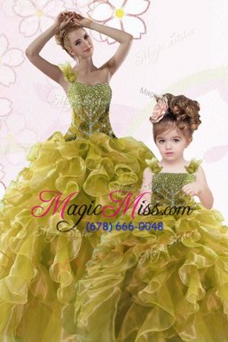 Fancy Floor Length Olive Green Quinceanera Dress Sweetheart Sleeveless Lace Up