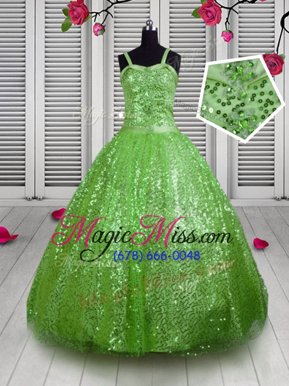 Best Sleeveless Beading and Sequins Lace Up Kids Formal Wear