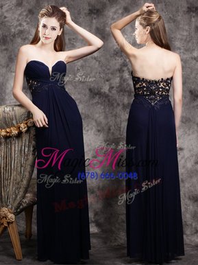 Excellent Sweetheart Sleeveless Chiffon Homecoming Party Dress Appliques Zipper