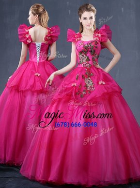 Custom Design Straps Straps Tulle Sleeveless Floor Length Sweet 16 Dresses and Appliques