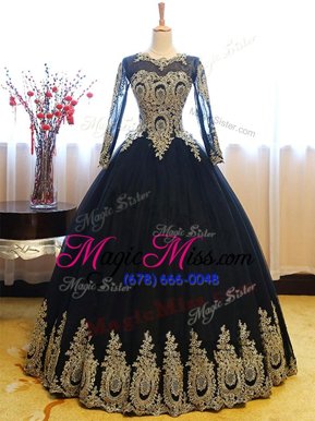 Sumptuous Scoop Sleeveless Tulle Quinceanera Gown Appliques Lace Up