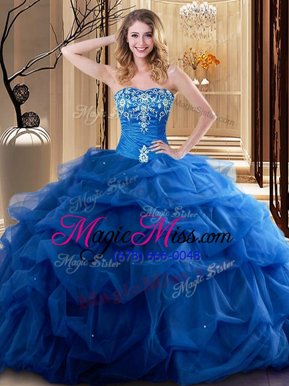 Fantastic Sleeveless Lace Up Floor Length Embroidery and Ruffles Sweet 16 Dress