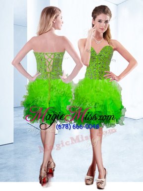 Custom Design Sleeveless Organza Lace Up Homecoming Dress for Prom and Party