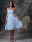 Baby Blue Empire Sweetheart Knee-length Chiffon Ruch Bridesmaid Dress