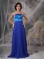 Blue Empire Strapless Floor-length Chiffon Prom / Evening Dress