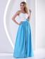 White and Aqua Blue Sweetheart Hand Made Flower and Ruch Prom / Celebrity Dress 2013 Taffeta