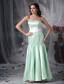 Apple Green Mermaid Strapless Brush TrainTaffeta Sash Prom Dress