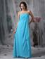 Teal Empire Strapless Floor-length Chiffon Hand Made Made Flowers Prom Dress