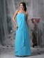 Teal Empire Strapless Floor-length Chiffon Prom Dress