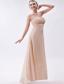 Champagne Empire Strapless High-low Chiffon Ruch Prom Dress