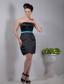 Black Column Strapless Mini-length Taffeta Sashes Prom / Homecoming Dress