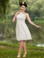 White Empire One Shoulder Knee-length Chiffon Prom / Homecoming Dress