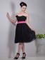 Black Empire Strapless Knee-length Chiffon Sashes Prom / Homecoming Dress
