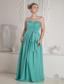Turquoise Empire Sweetheart Floor-length Chiffon Ruch and Sash Prom Dress