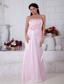 Light Pink Empire Strapless Floor-length Elastic Woven Satin Beading Prom / Evening Dress