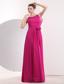 Modest Hot Pink Empire Prom Dress Bateau Chiffon Sash Floor-length