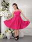 Discount Empire Strapless Knee-length Taffeta Rush Hot Pink Bridesmaid Dress
