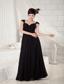 Black Empire V-neck Floor-length Chiffon Beading Prom Dress