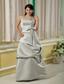 Grey Column Halter Floor-length Satin Bow Bridesmaid Dress