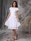 White Empire Bateau Knee-length Chiffon Bridesmaid Dress
