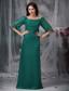 Turquoise Column Scoop Floor-length Chiffon Mother of the Bride Dress