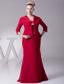 Wine Red Straps Mother Of The Bride Dress For 2013 Custom Made