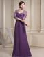 Simple Prom Dress With Ruch Purple Chiffon and Floor-length