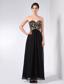 Black Column Sweetheart Ankle-length Chiffon Beading Mother Of The Bride Dress
