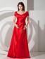 Red Column / Sheath Scoop Taffeta Floor-length Mother of the Bride Dress