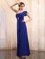 Royal Blue Prom Dress With One Shoulder Ankle-length Chiffon
