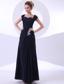 Appliques Decorate Bodice Ankle-length Straps Navy Blue 2013 Prom Dress