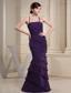 Prom Dress With Colulm Purple and Ruffers For Custom Made