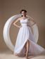Simple White white Sweetheart Prom Dress Chiffon and Elastic Wove Satin