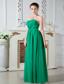 Green Empire Sweetheart Floor-length Chiffon Ruch Prom Dress