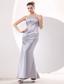 Sliver Column One Shoulder Ankle-length Taffeta Ruch Prom / Evening Dress