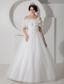 Beautiful A-line Straps Floor-length Tulle Appliques Wedding Dress