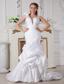 Romantic Mermaid One Shoulder Court Train Taffeta Beading Wedding Dress