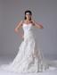 Custom Made Bridgeport Connecticut City Ruffles Sweetheart Ruched Decorate Bust 2013 Wedding Dress With Chiffon