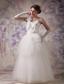 Elegant A-line One Shoulder Floor-length Organza Beading Wedding Dress