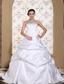 Beautiful A-line Wedding Dress For 2013 Embroidery On Taffeta White Pick-ups Gown