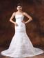 Embroidery Decorate Bodice Mermaid Brush Train Organza Ruffled Layers 2013 Wedding Dress